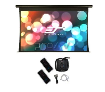Elite Screens Saker Tab Tension 16:9 Siyah Elektrikli Projeksiyon Perdesi 266x150 TopDrop 50 cm