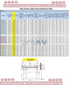 Elite Screens Saker Elektrikli Projeksiyon Perdesi Premium 186x105 TopDrop 30 cm