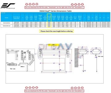 Elite Screens VMAX Dual Multiformat Elektrikli Projeksiyon Perdesi - 16:9 / 2.35: 2 266x149/113
